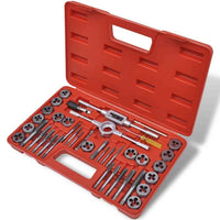 vidaXL Conjunto de machos e caçonetes para abrir roscas 111 pcs