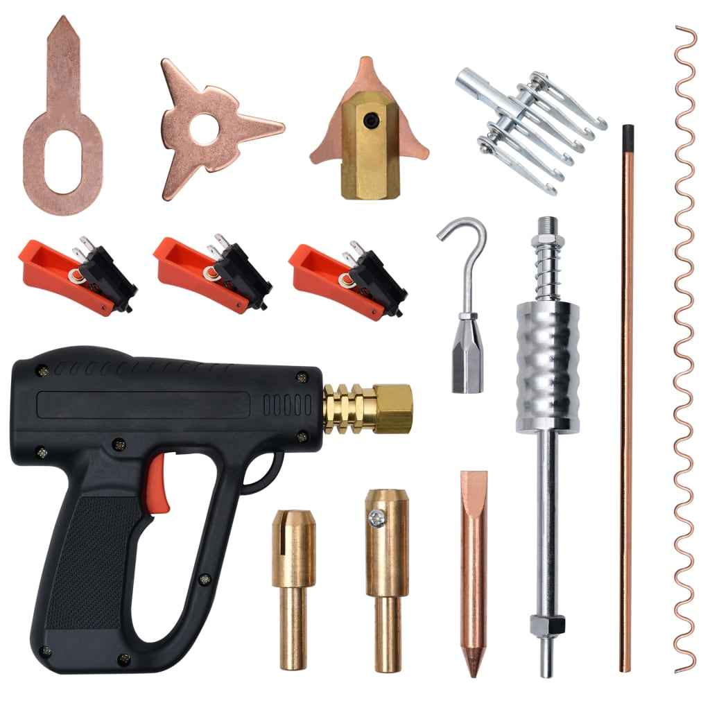 vidaXL 86 pcs conjunto de reparação de mossas com soldador