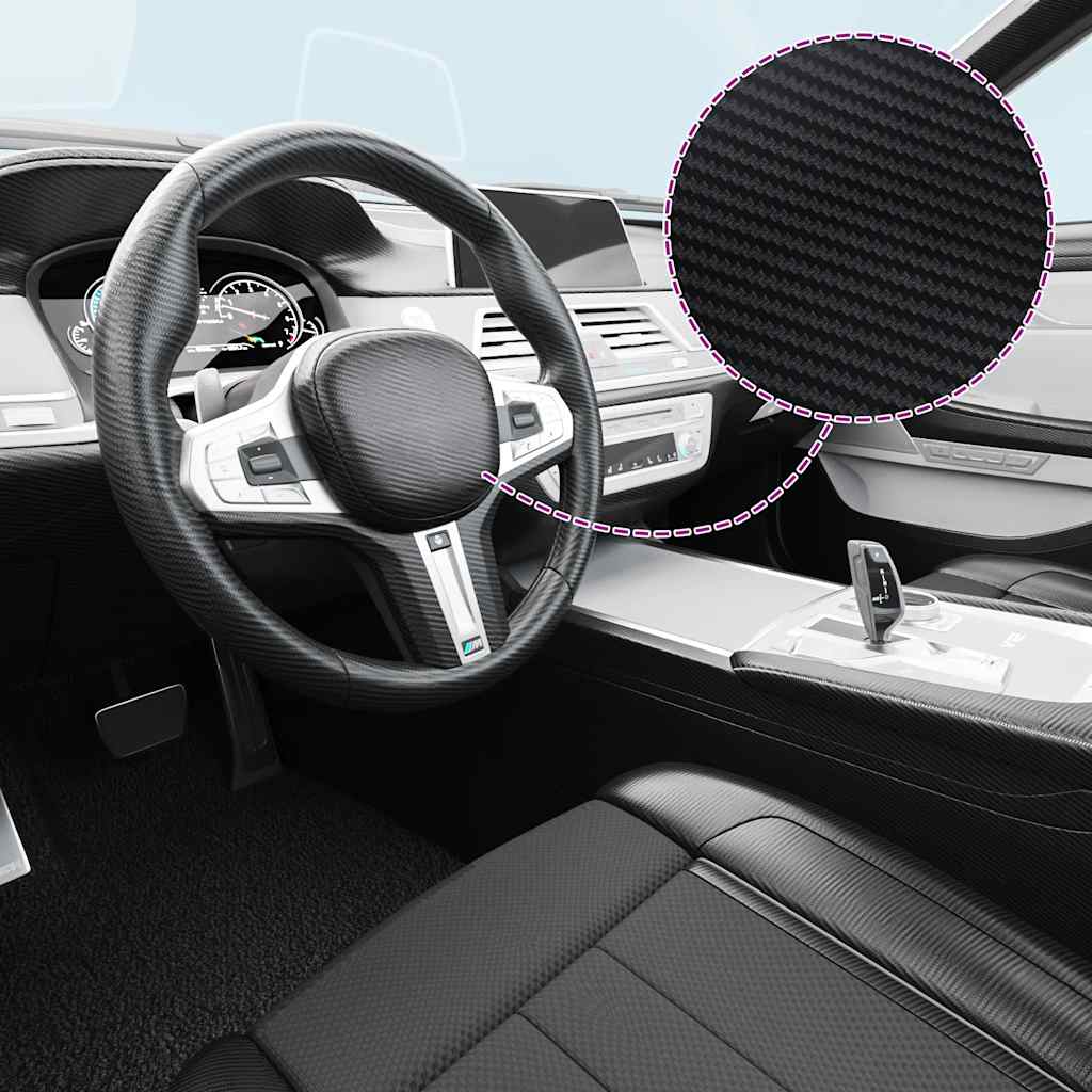 vidaXL Película para carro 100x150 cm 3D preto