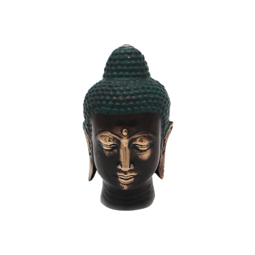Small Antique Brass Buddha Head