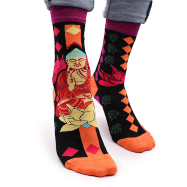 Hop Hare Bamboo Socks (41-46) - Pink Buddha & Lotus 