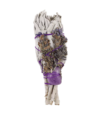 Smudge Stick - Spiritual Healing Sage Torch  (amethyst) 10 cms