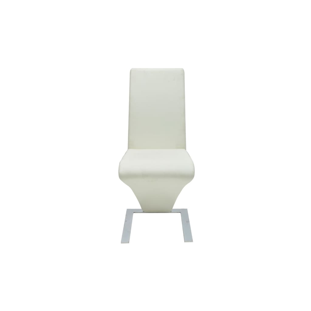 vidaXL Cadeiras de jantar 2 pcs couro artificial branco