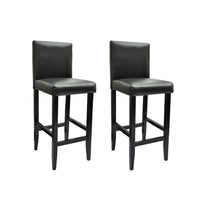 vidaXL Bancos de bar 2 pcs couro artificial preto