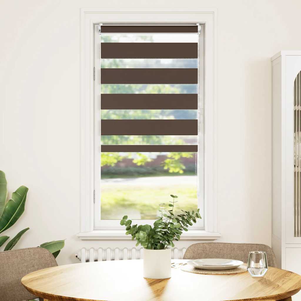 vidaXL Cortina Zebra 40,9x100 cm, Largura do tecido 36,7 cm, cinza