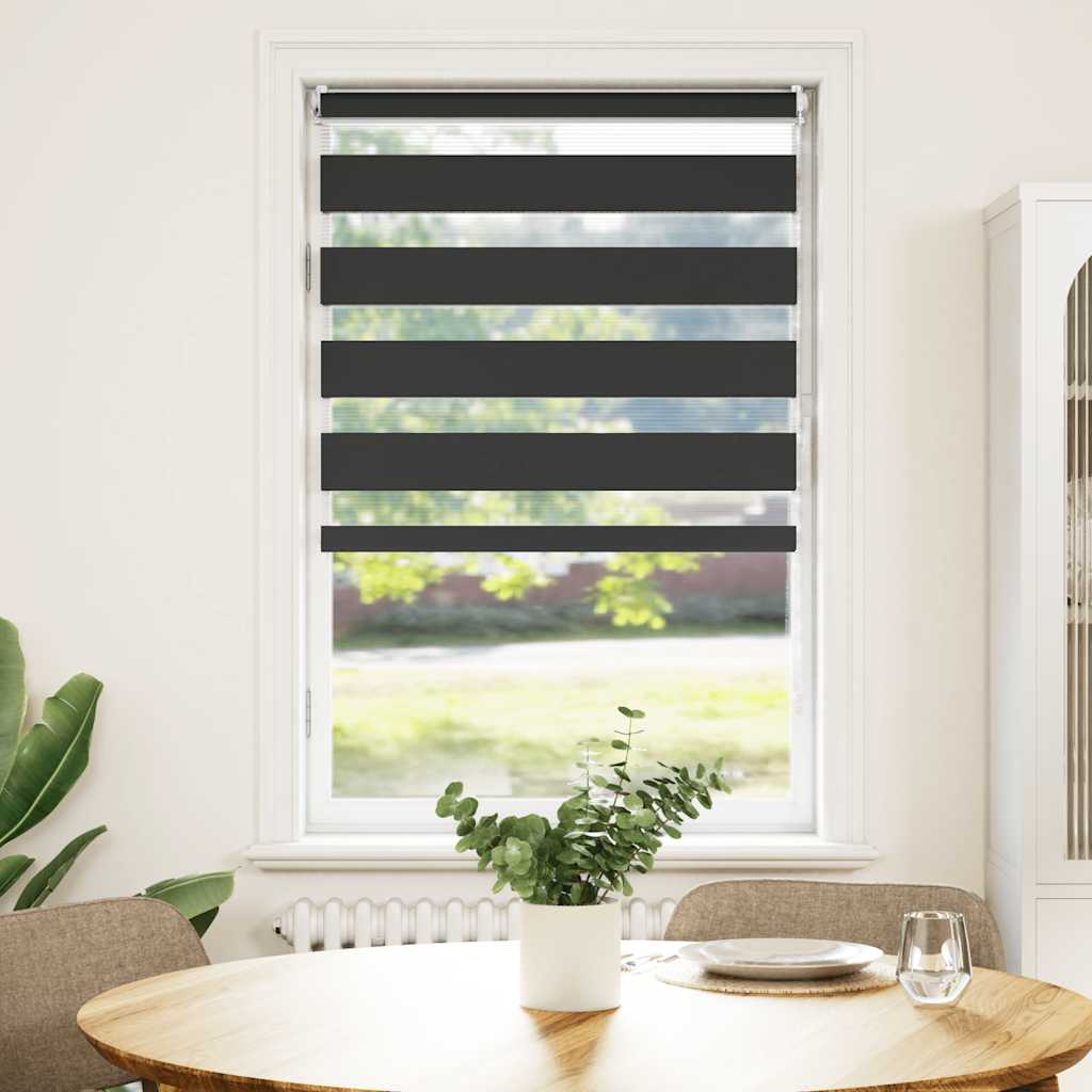 vidaXL Cortina Zebra 40,9x100 cm, Largura do tecido 36,7 cm, cinza