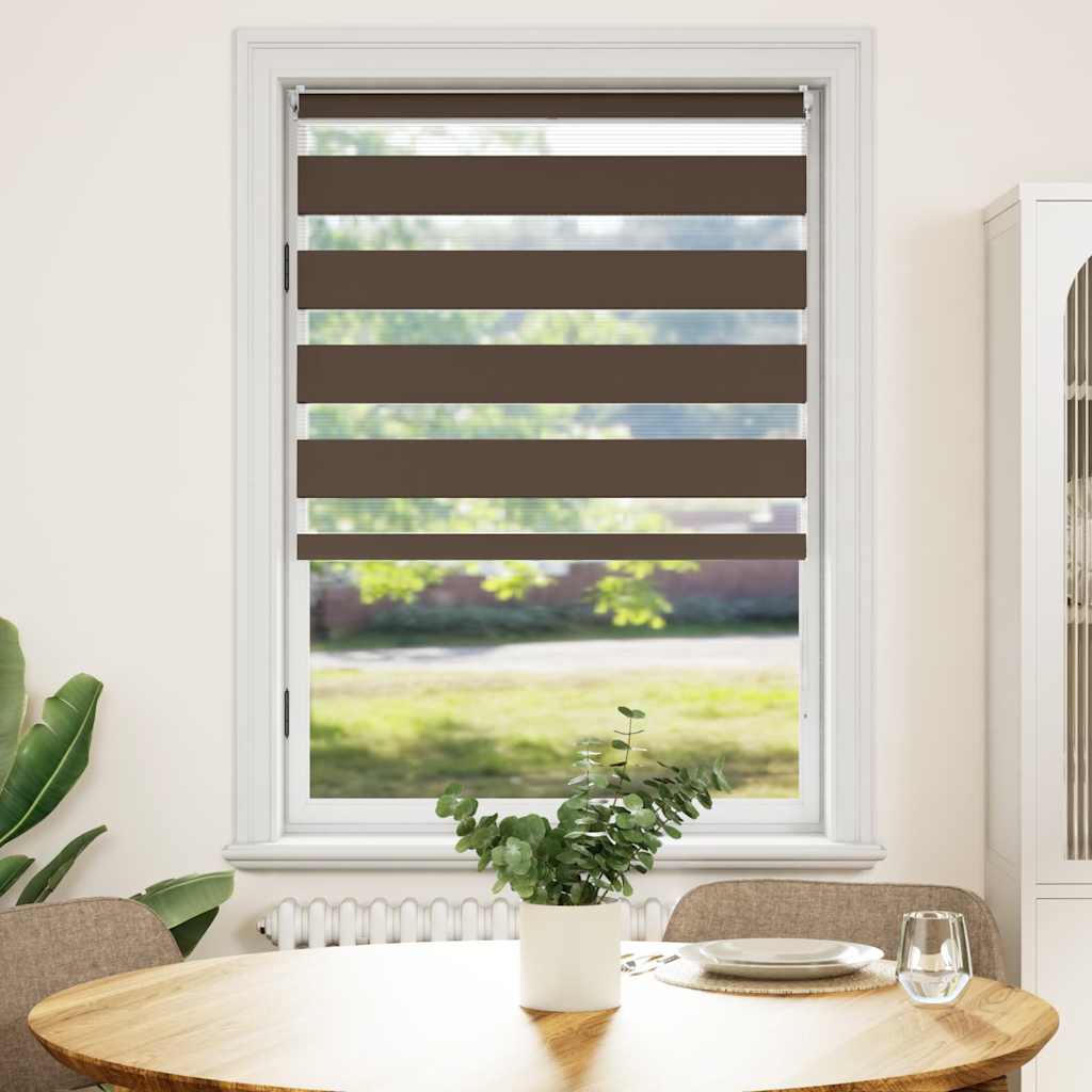 vidaXL Cortina Zebra 40,9x100 cm, Largura do tecido 36,7 cm, cinza