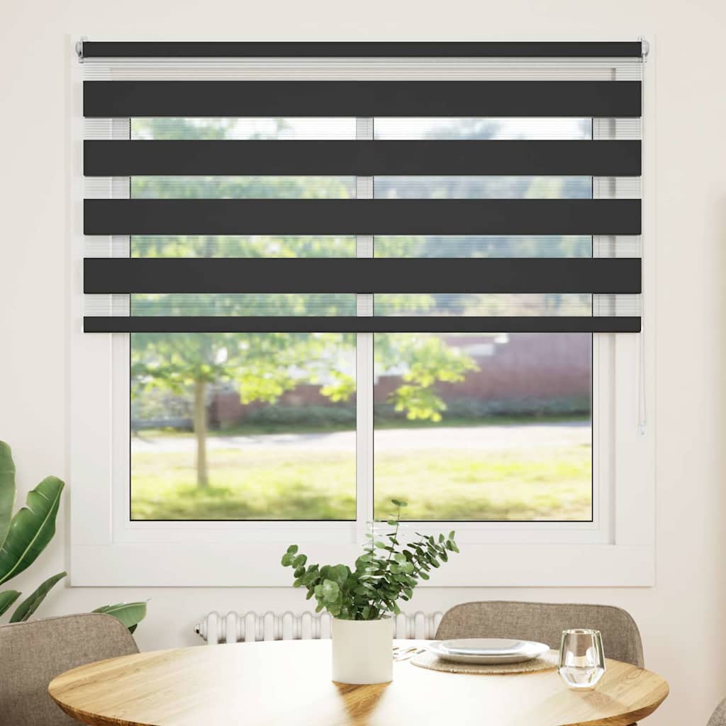 vidaXL Cortina Zebra 40,9x100 cm, Largura do tecido 36,7 cm, cinza