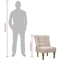 vidaXL Cadeira francesa tecido creme