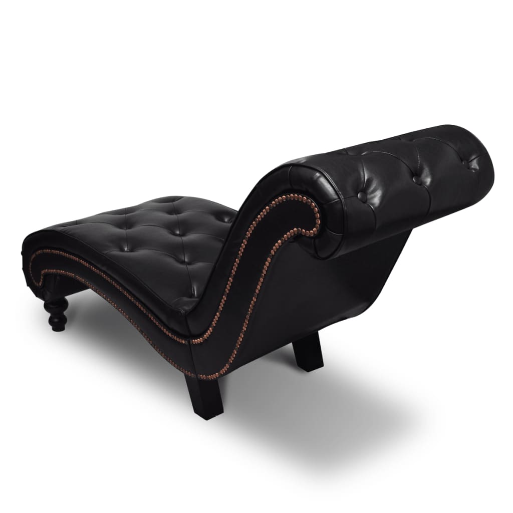 vidaXL Chaise longue couro artificial castanho