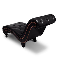 vidaXL Chaise longue couro artificial castanho