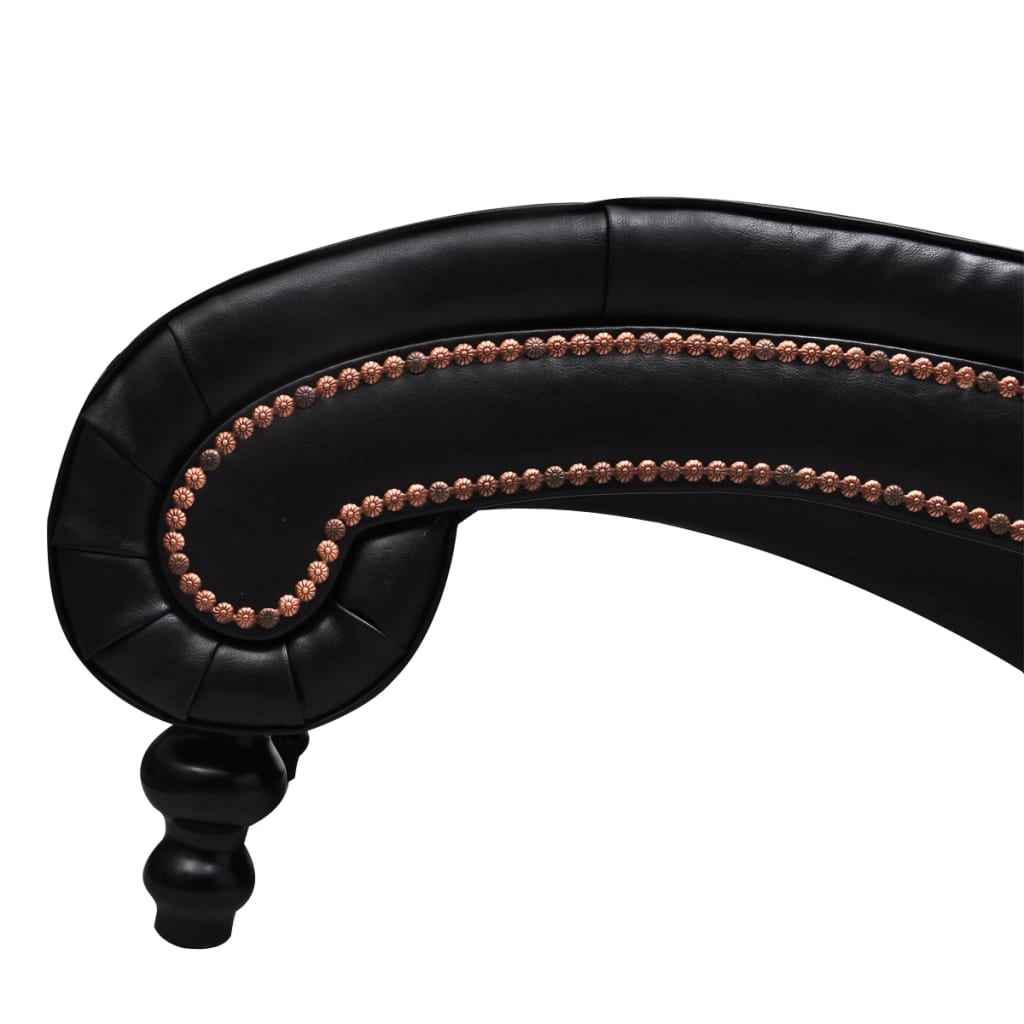 vidaXL Chaise longue couro artificial castanho
