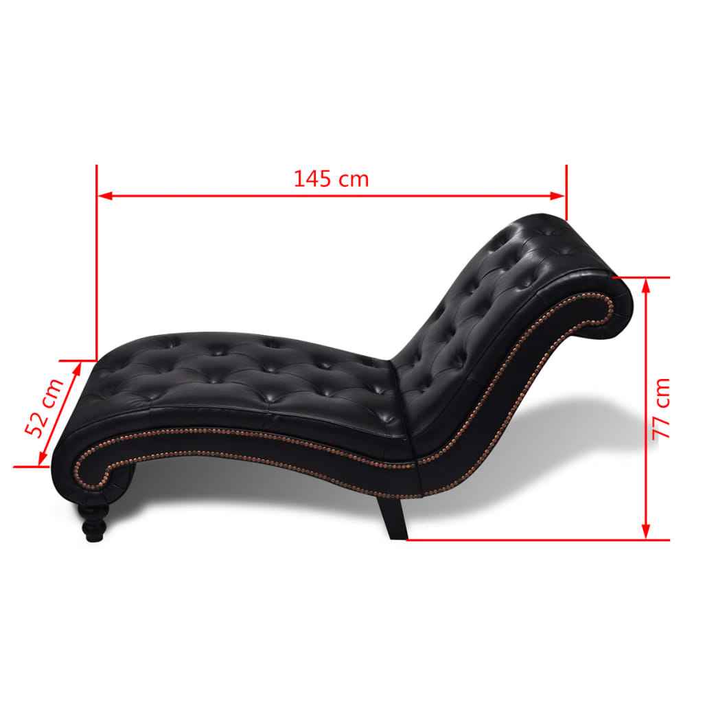 vidaXL Chaise longue couro artificial castanho