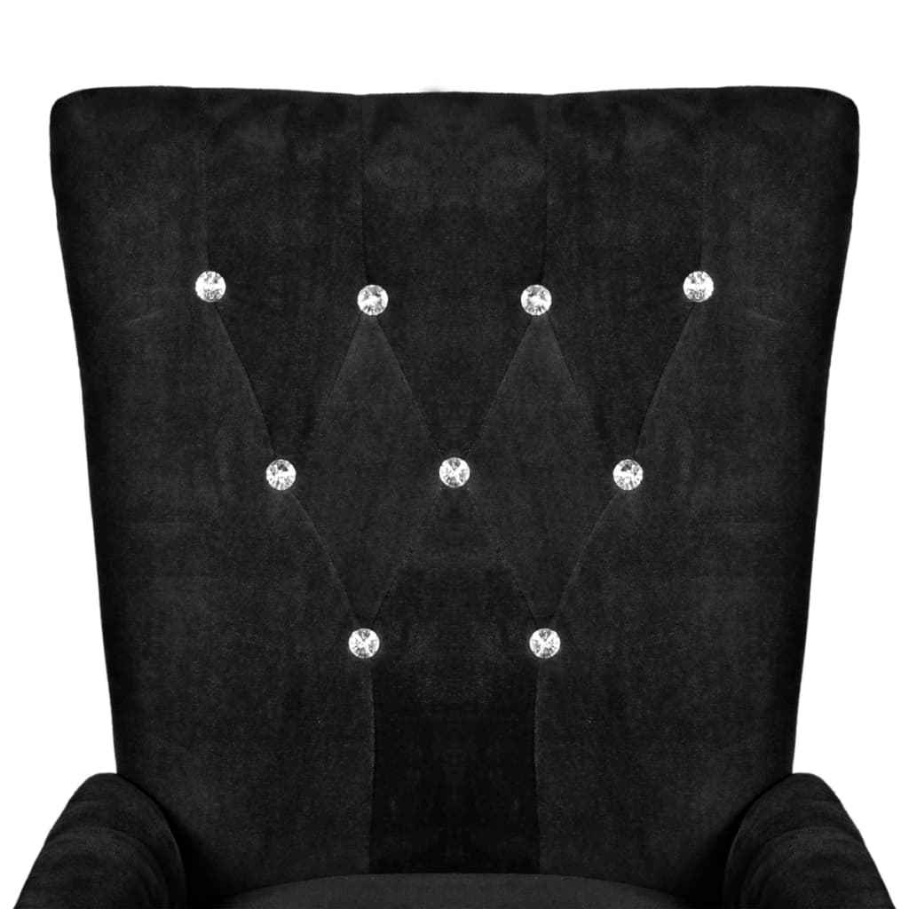 vidaXL Poltrona em veludo preto