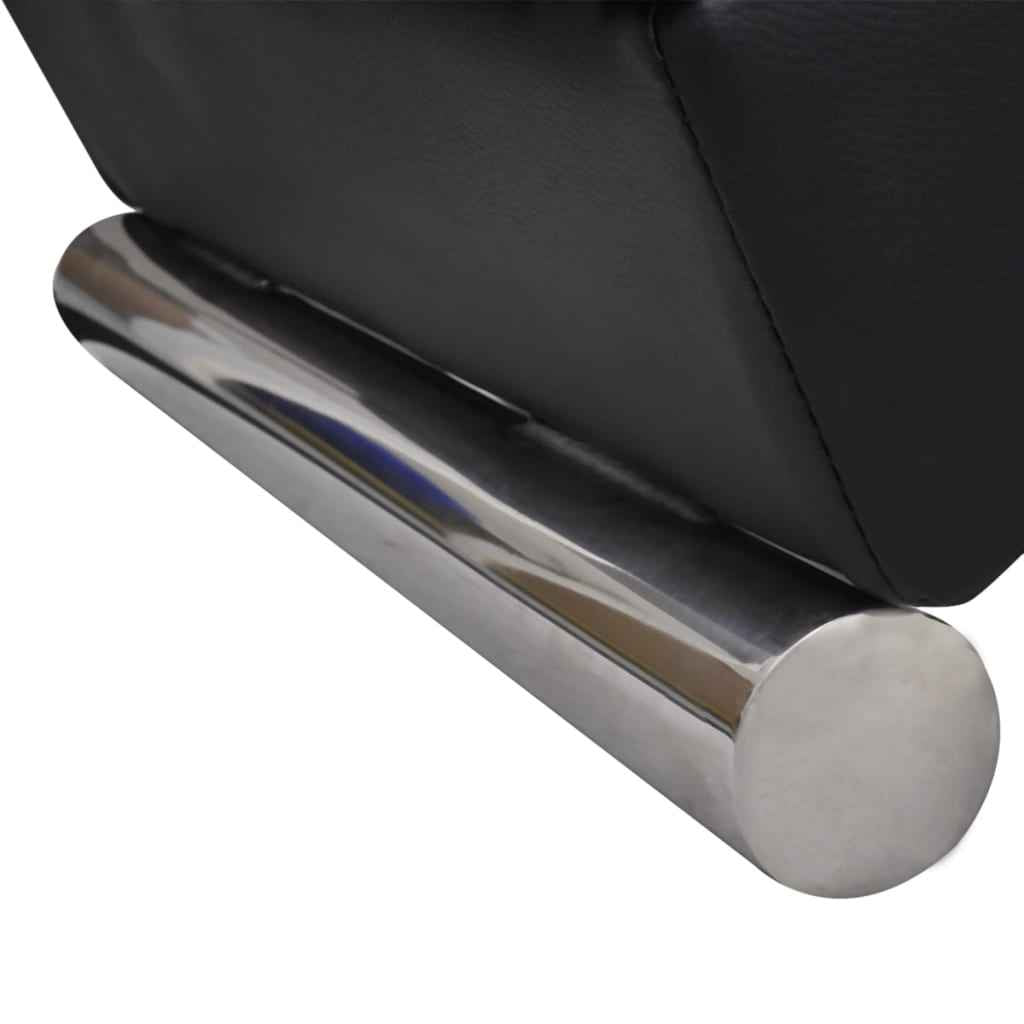 vidaXL Chaise longue couro artificial preto