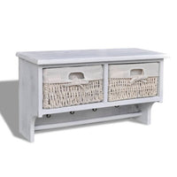 vidaXL Prateleira de parede 60x23,5x33 cm madeira de paulownia branco