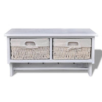 vidaXL Prateleira de parede 60x23,5x33 cm madeira de paulownia branco