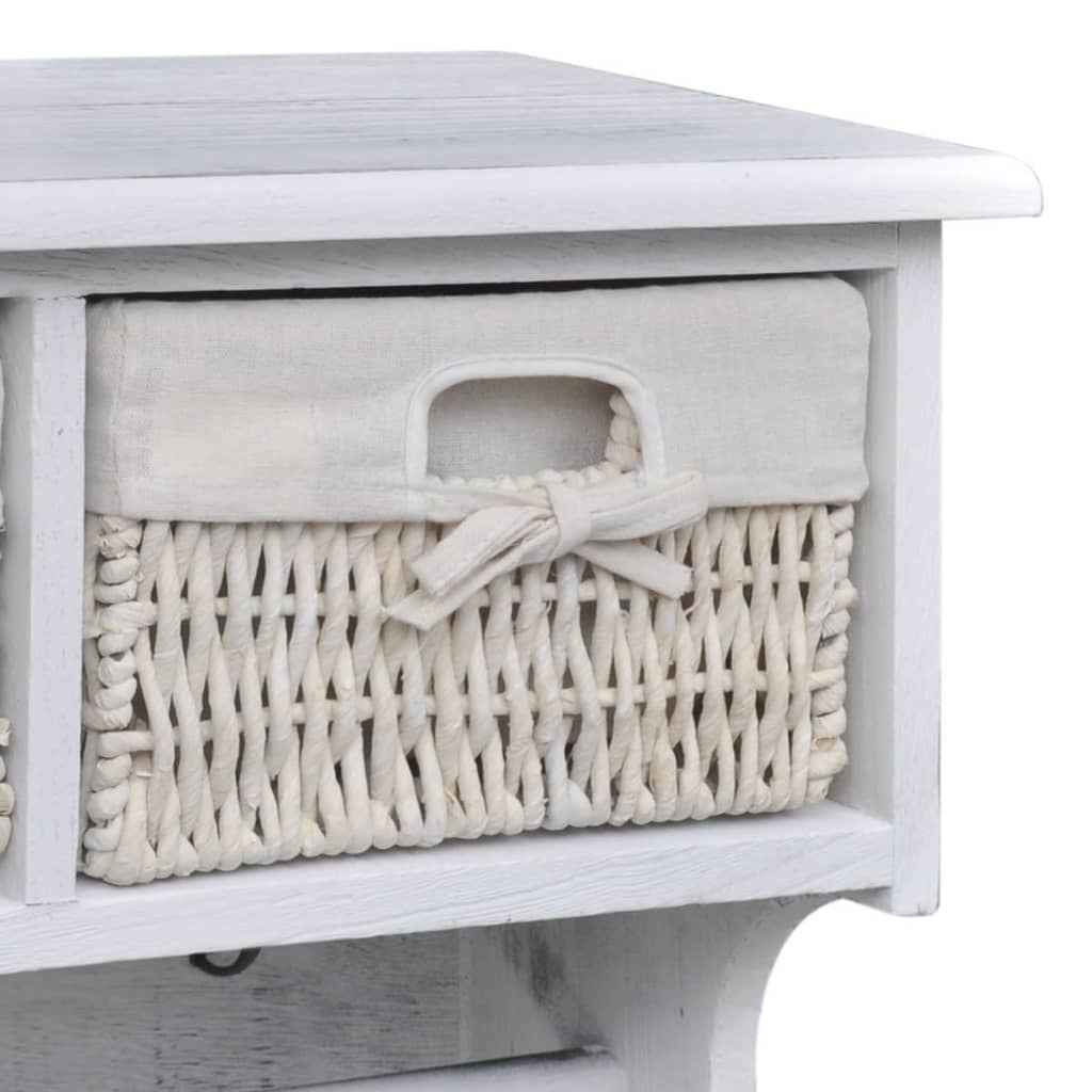 vidaXL Prateleira de parede 60x23,5x33 cm madeira de paulownia branco