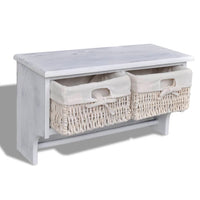 vidaXL Prateleira de parede 60x23,5x33 cm madeira de paulownia branco