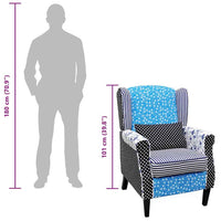 vidaXL Poltrona de tecido com design de retalhos