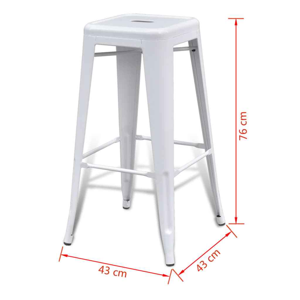 vidaXL Bancos de bar 2 pcs aço branco