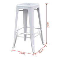 vidaXL Bancos de bar 2 pcs aço branco