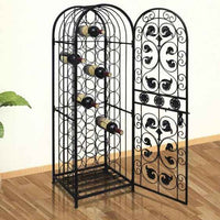 vidaXL Garrafeira, suporte de metal para 45 garrafas de vinho