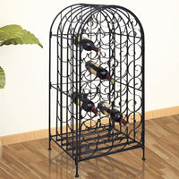 vidaXL Garrafeira, suporte de metal para 45 garrafas de vinho