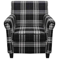 vidaXL Poltrona com almofadão tecido preto