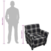 vidaXL Poltrona com almofadão tecido preto