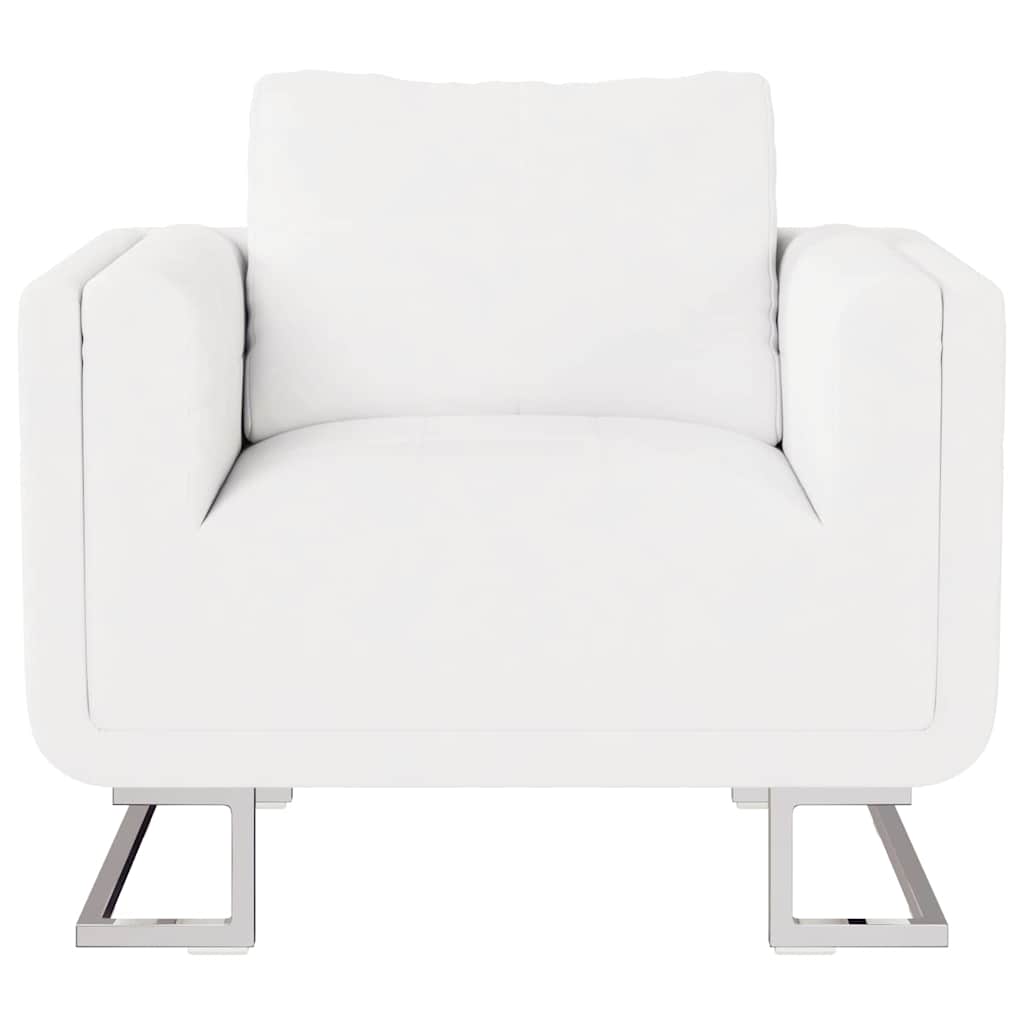 vidaXL Poltrona cubo com pés cromados couro artificial castanho