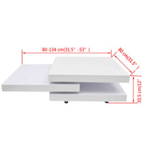 vidaXL Mesa de centro 3 níveis branco brilhante