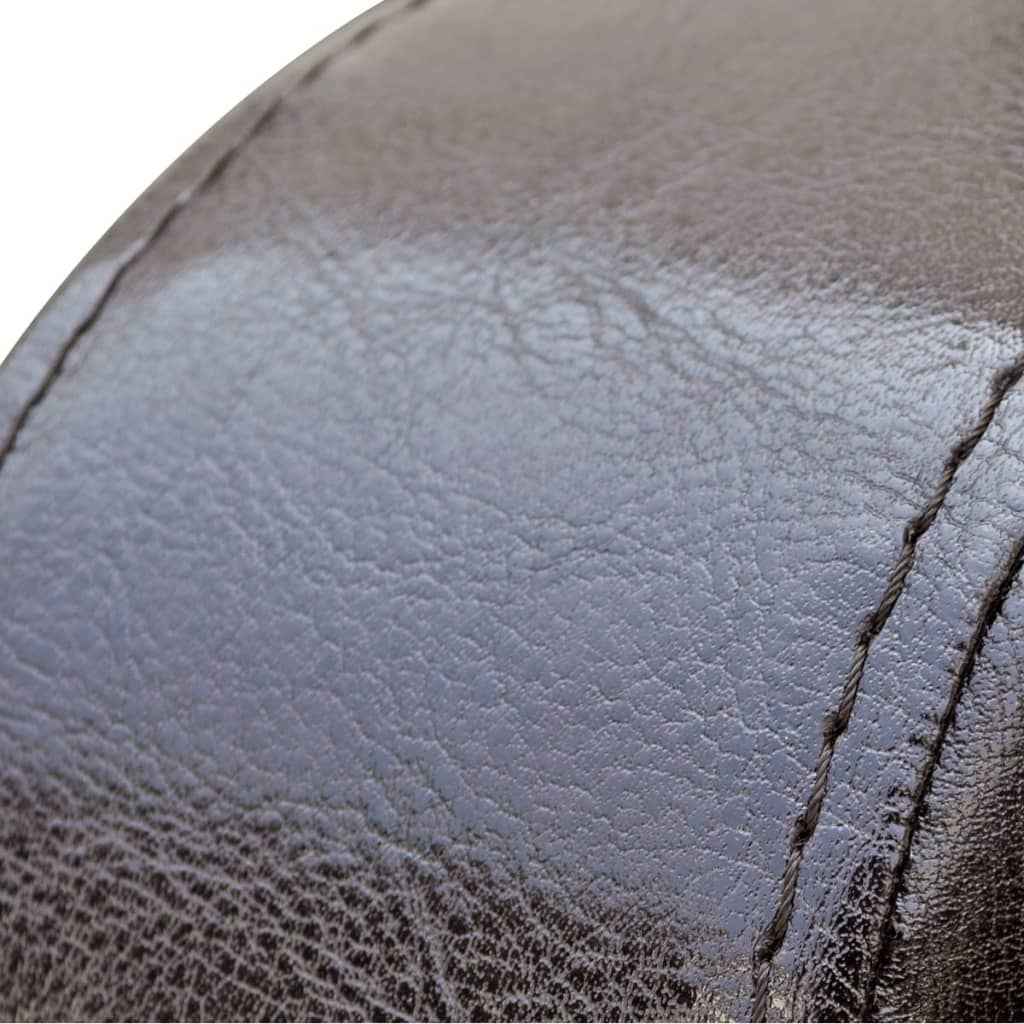 vidaXL Poltrona em couro artificial castanho