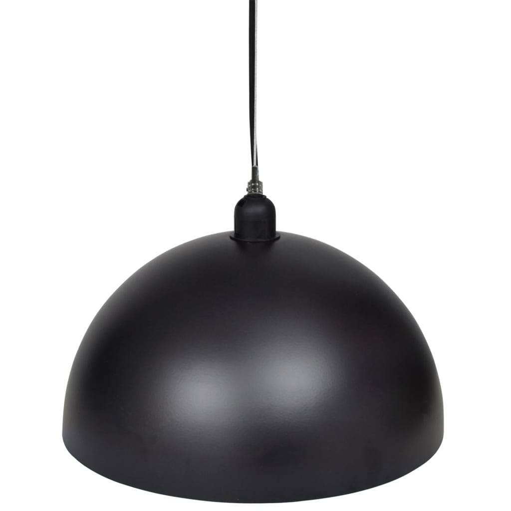 vidaXL Candeeiros de teto 2 pcs altura ajustável semiesféricos preto