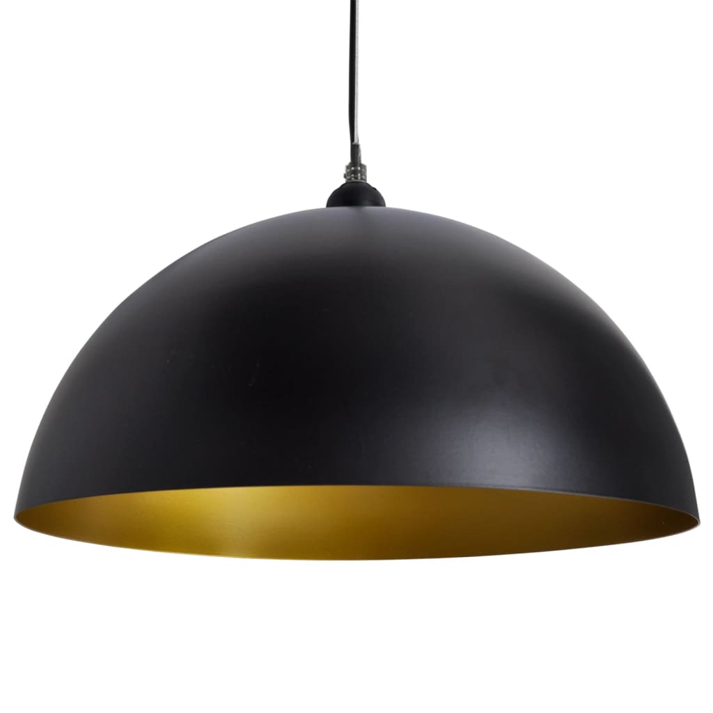 vidaXL Candeeiros de teto 2 pcs altura ajustável semiesféricos preto