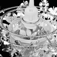 Candelabro de teto, modelo com folhas 21,5 x 30 cm, prateado