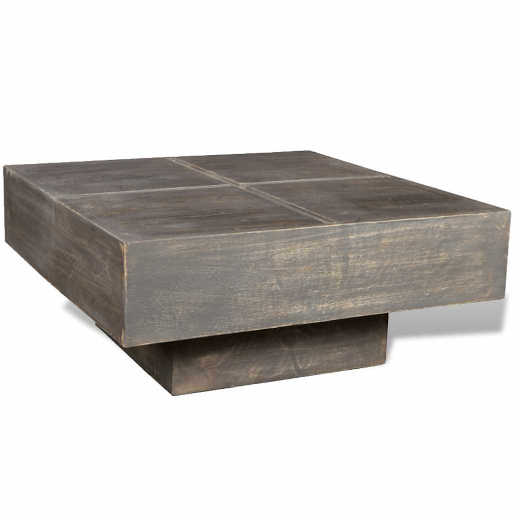 vidaXL Mesa de centro quadrada em madeira de mangueira maciça castanho