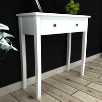 vidaXL Toucador/mesa consola com duas gavetas branco
