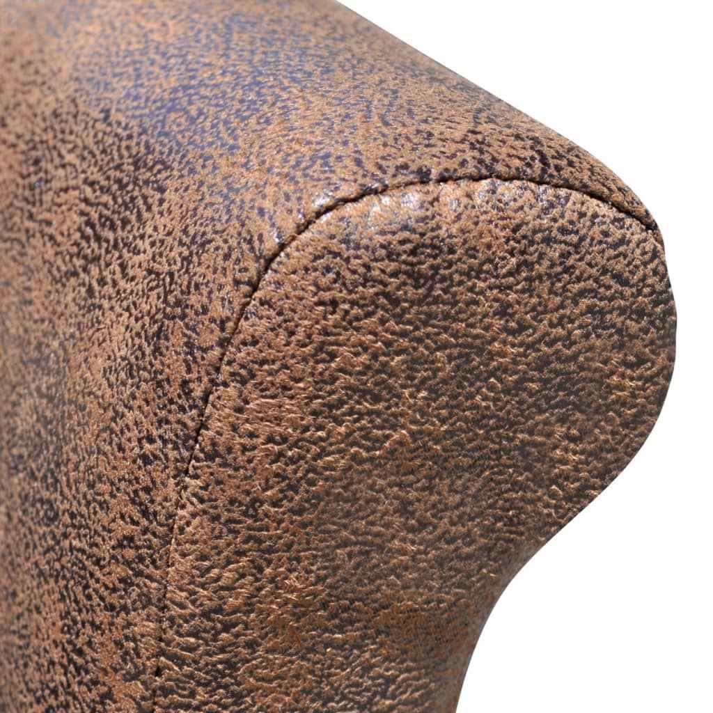 vidaXL Cadeiras de jantar 2 pcs couro artificial castanho