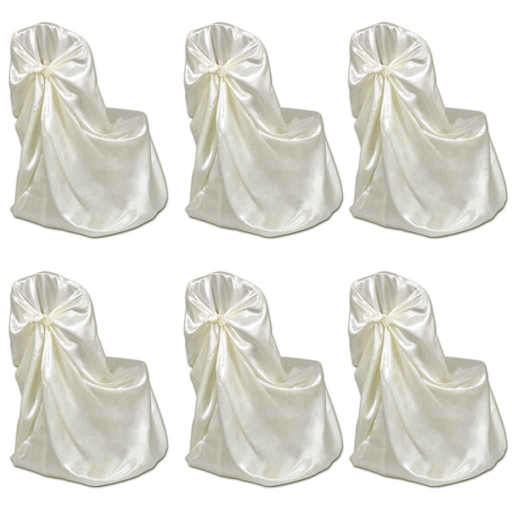Capa de cadeira para casamento, banquete, em branco, 6 peças