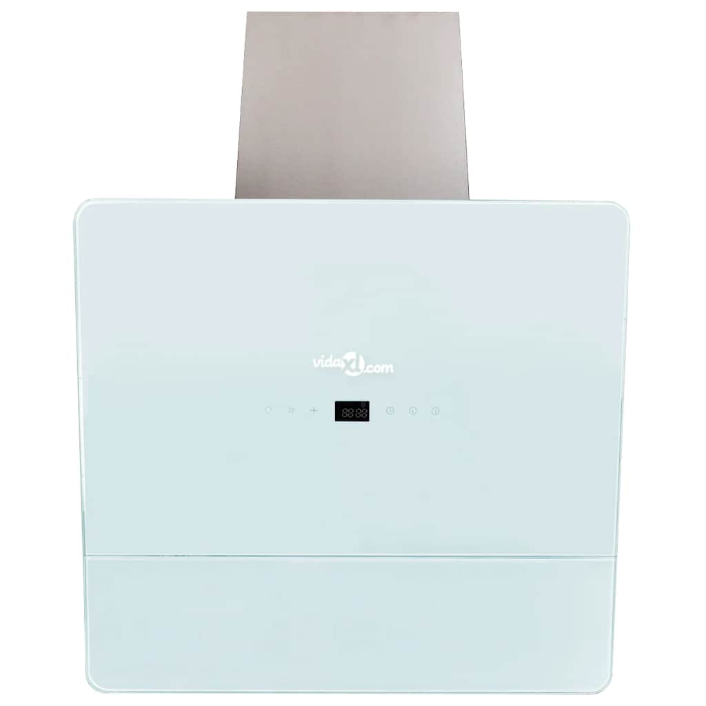 vidaXL Exaustor 600 mm vidro temperado branco