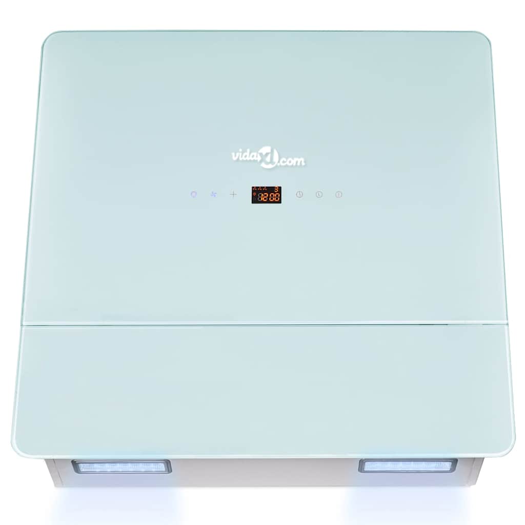 vidaXL Exaustor 600 mm vidro temperado branco