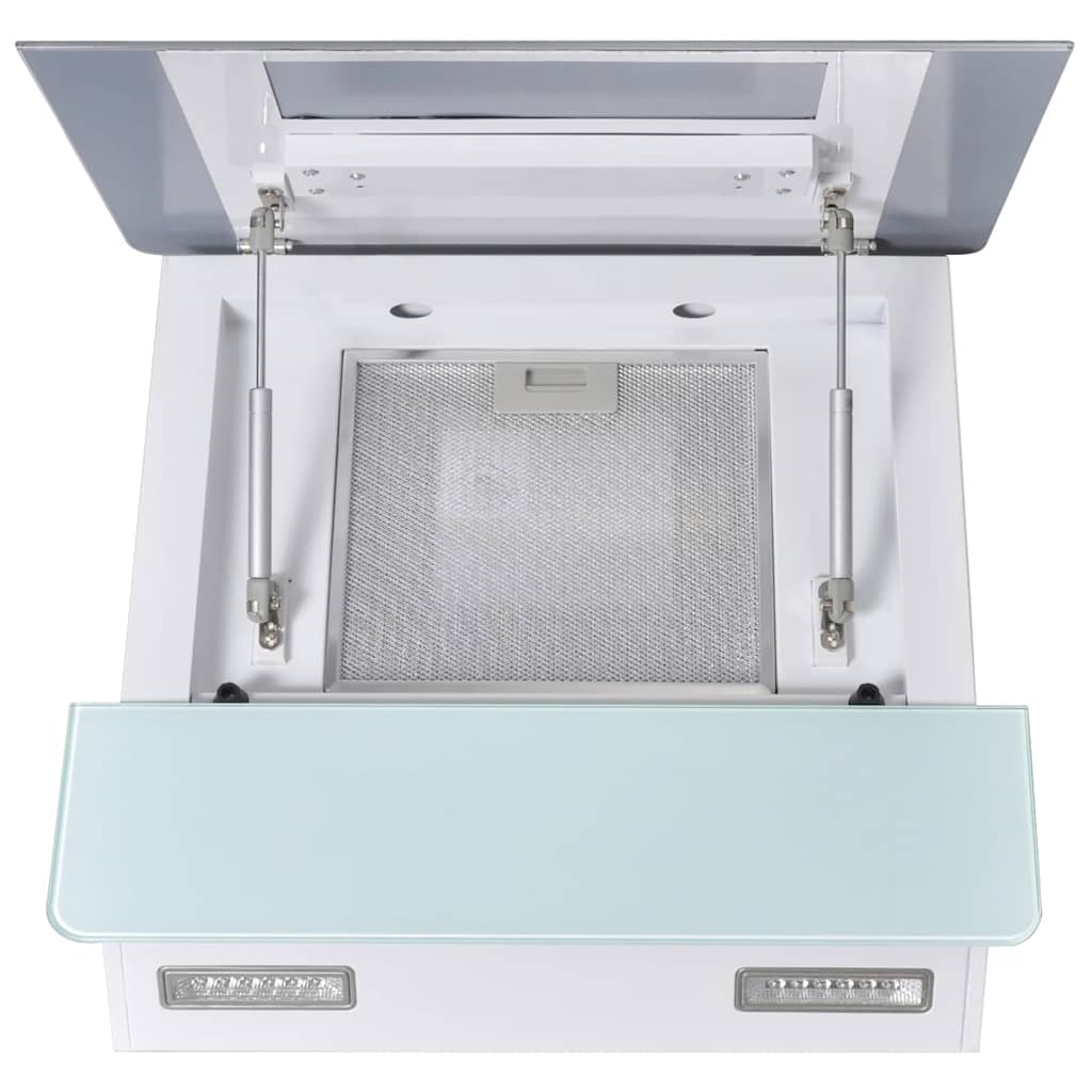 vidaXL Exaustor 600 mm vidro temperado branco