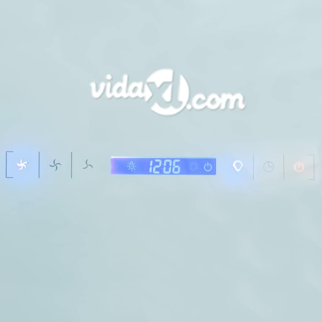 vidaXL Exaustor 600 mm vidro temperado branco