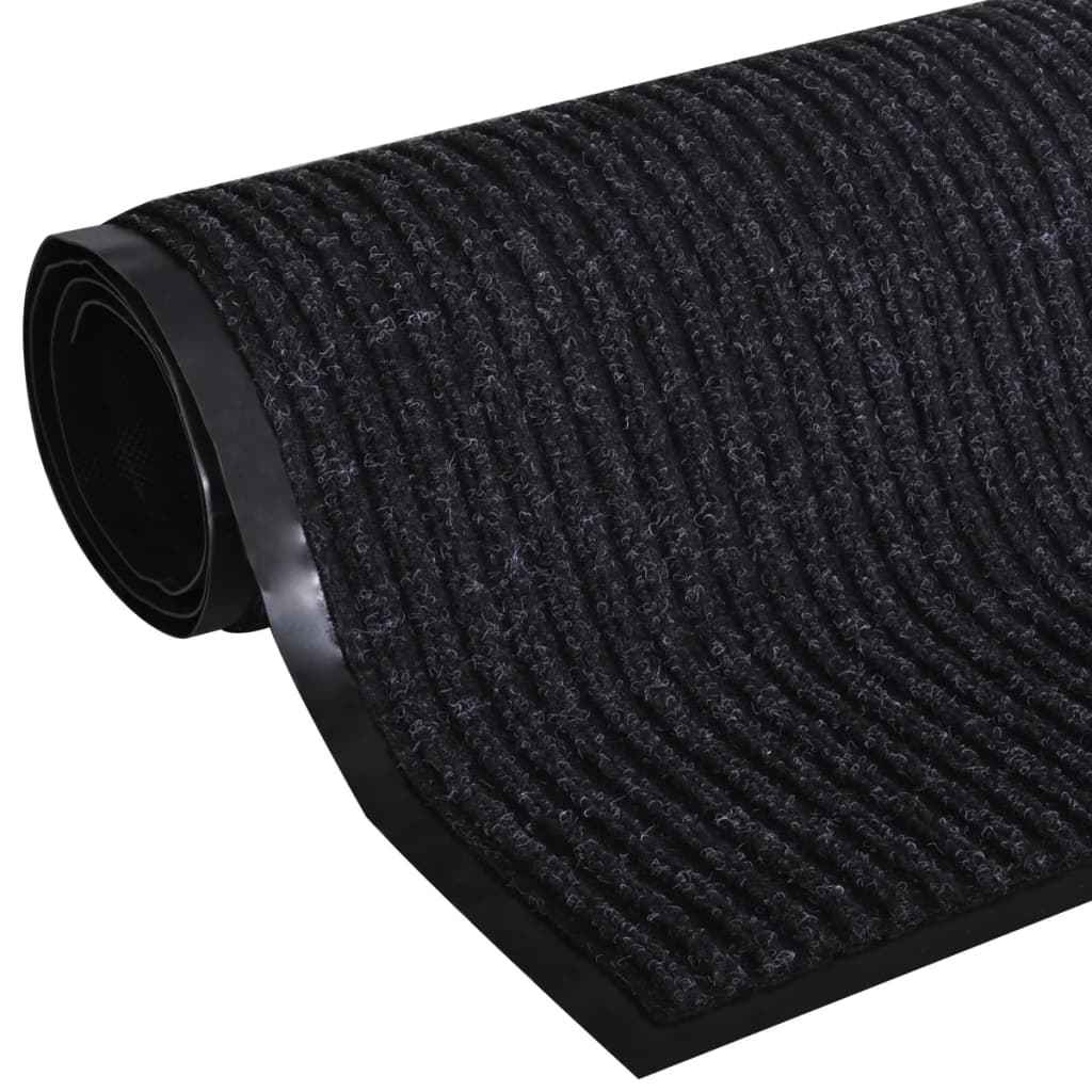 vidaXL Tapete de porta preto 90 x 60 cm em PVC