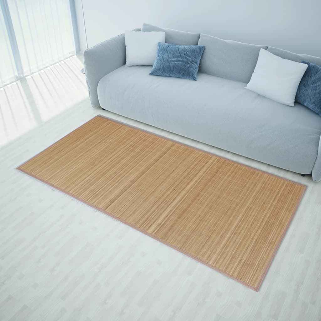 Tapete retangular bambu 80 x 200 cm natural