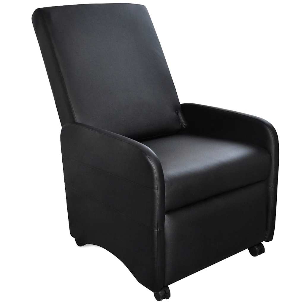 vidaXL Poltrona reclinável em couro artificial creme