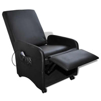 vidaXL Cadeira de massagens couro artificial preto