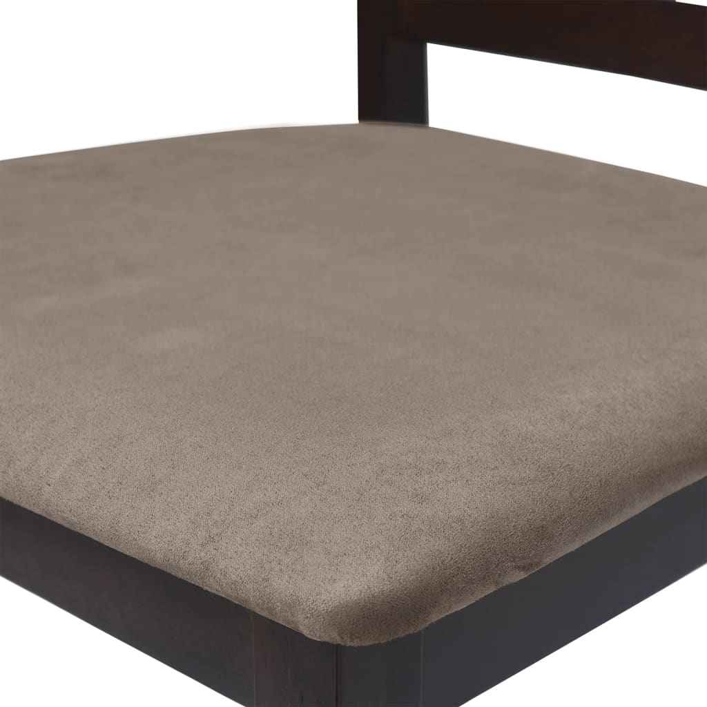 vidaXL Bancos de bar 2 pcs tecido castanho