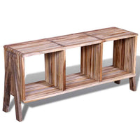 Armário TV com 3 prateleiras empilháveis, teca recuperada